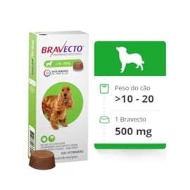 Antipulgas B.R.A.V.E.C.T.O 10 A 20KG 1 comprimido mastigável Antipulgas B.R.A.V.E.C.T.O 10 A 20KG 1 comprimido mastigável