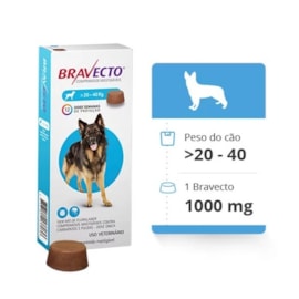 Antipulgas B.R.A.V.E.C.T.O 20 A 40KG 1 comprimido mastigável Antipulgas B.R.A.V.E.C.T.O 20 A 40KG 1 comprimido mastigável