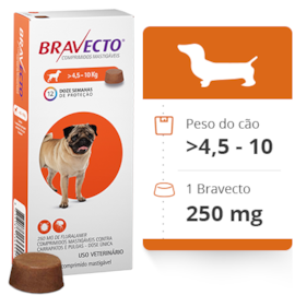 Antipulgas B.R.A.V.E.C.T.O 4.5 A 10KG 1 comprimido mastigável Antipulgas B.R.A.V.E.C.T.O 4.5 A 10KG 1 comprimido mastigável