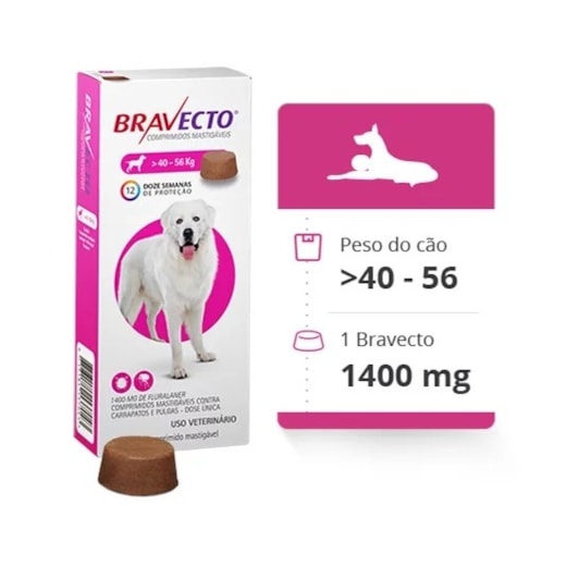 Antipulgas B.R.A.V.E.C.T.O 40 A 56KG 1 comprimidos