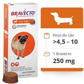 Antipulgas Bravecto 4.5 a 10Kg 1 Comprimido Mastigável