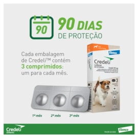 ANTIPULGAS CREDELI COM 3 COMPRIMIDOS 5,5 A 11KG 225MG
