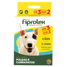 Antipulgas Fiprolex Drop Spot 11 a 20kg 3 Pipeta
