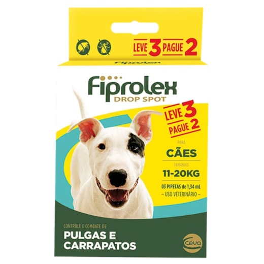 Antipulgas Fiprolex Drop Spot 11 a 20kg 3 Pipeta