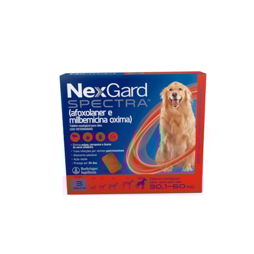 Antipulgas N.e.x.g.a.r.d Spectra 30,1 A 60kg 3 Tabletes