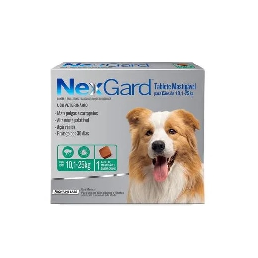 Antipulgas Nexgard 10,1 a 25kg 68mg 1 tablete