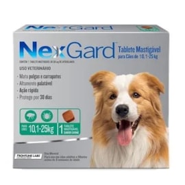 ANTIPULGAS NEXGARD 10,1 A 25KG 68MG 3 TABLETES