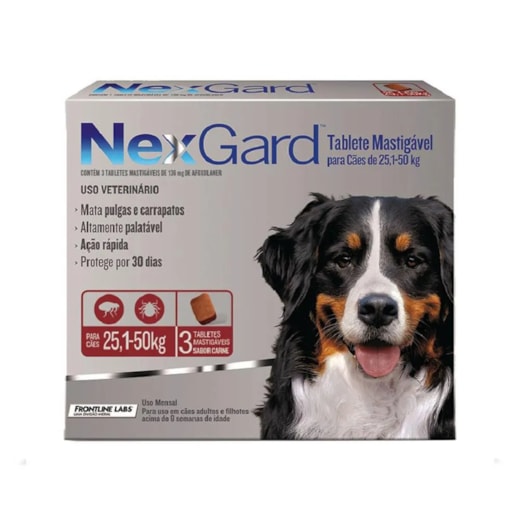 Antipulgas Nexgard 25,1 a 50kg 136mg 3 tabletes