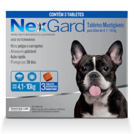 Antipulgas Nexgard 4,1 a 10kg 28.3mg 3 tabletes