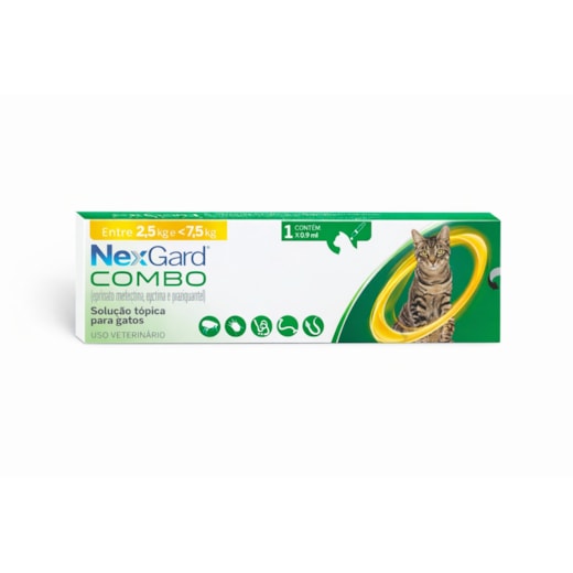 Antipulgas Nexgard Gato 0,9ml 2,5 A 7,5 3 Pipetas
