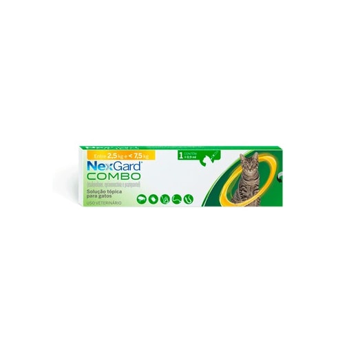 Antipulgas Nexgard Gato 0,9ml 2,5 a 7,5kg 1 Pipeta