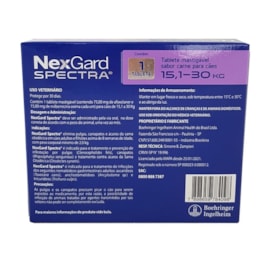 ANTIPULGAS NEXGARD SPECTRA 15,1 A 30KG 1 TABLETE