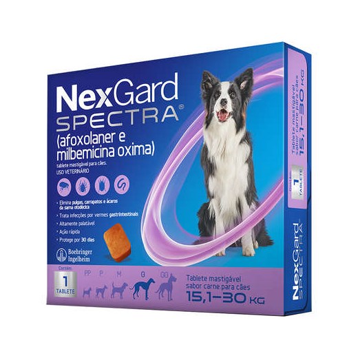 Antipulgas Nexgard Spectra 15,1 a 30Kg 1 Tablete