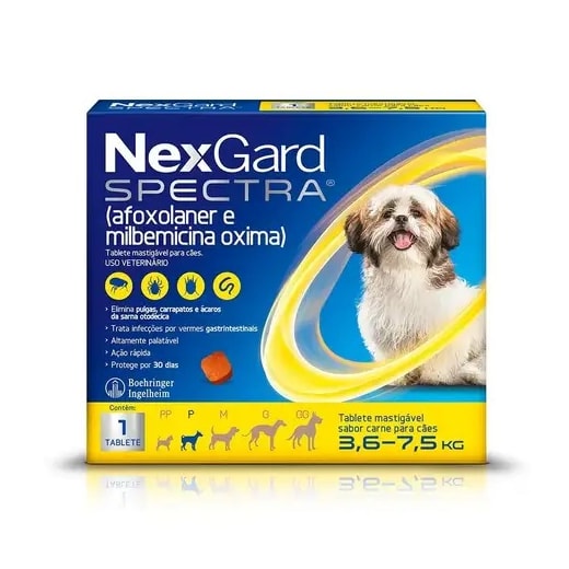 Antipulgas Nexgard Spectra 3,6 a 7,5kg 1 tablete