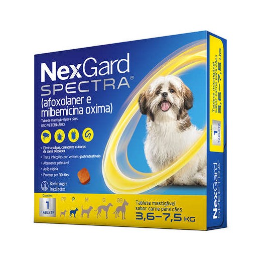 Antipulgas Nexgard Spectra 3,6 a 7,5Kg 1 Tablete
