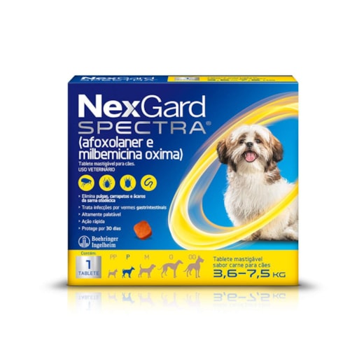 Antipulgas Nexgard Spectra 3 a 7,5kg 3 tabletes