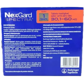 ANTIPULGAS NEXGARD SPECTRA 30,1 A 60KG 1 TABLETE