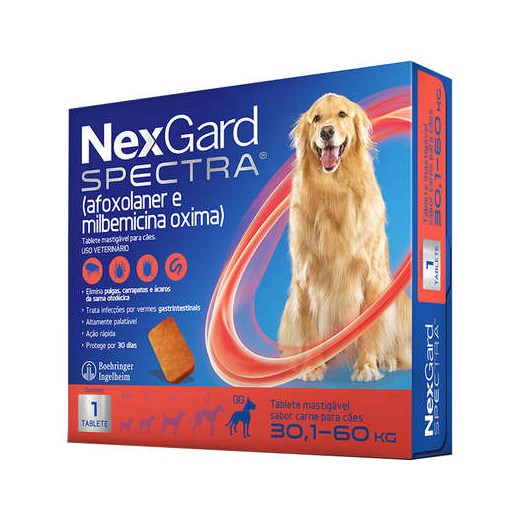 Antipulgas Nexgard Spectra 30,1 a 60Kg 1 Tablete
