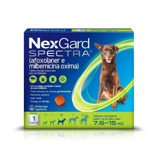 Antipulgas Nexgard Spectra 7,6 a 15kg 1 tablete