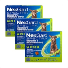 ANTIPULGAS NEXGARD SPECTRA 7,6 A 15KG 3 TABLETES