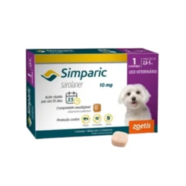 Antipulgas Simparic 10mg Cães 2,6 a 5kg 3 comprimidos