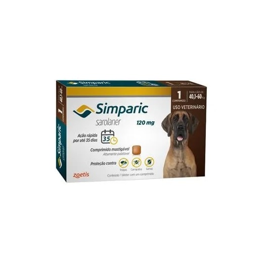 Antipulgas Simparic 120mg 40,1-60kg 1 Tablete