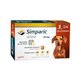 Antipulgas Simparic 20mg 5,1-10kg 3 Tabletes