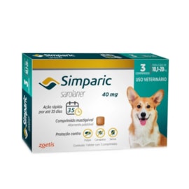 Antipulgas Simparic 40Mg 10,1-20Kg 3 Tabletes