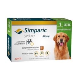 ANTIPULGAS SIMPARIC 80MG 20,1-40KG 1 TABLETE