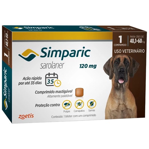 Antipulgas Simparic Cx 1Comprimido 120Mg 40,1-60Kg