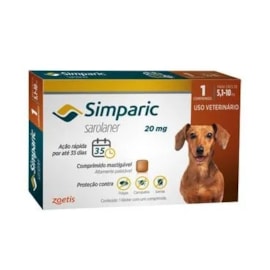 ANTIPULGAS SIMPARIC CX 1COMPRIMIDO 20MG 5,1-10KG