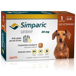 Antipulgas Simparic Cx 1Comprimido 20Mg 5,1-10Kg