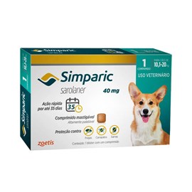 Antipulgas Simparic Cx 1Comprimido 40Mg 10,1-20Kg