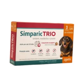 Antipulgas Simparic Trio 12mg 5,1 à 10kg Caixa com 3 Comprimidos