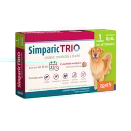 Antipulgas Simparic Trio 48mg 20,1 à 40kg Caixa com 1 Comprimido