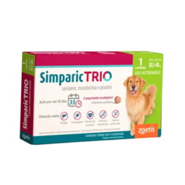 Antipulgas Simparic Trio 48mg 20,1 à 40kg Caixa com 1 Comprimido