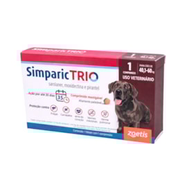 Antipulgas Simparic Trio 72mg 40,1 à 60kg Caixa com 1 Comprimido