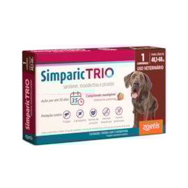 Antipulgas Simparic Trio 72mg 40,1 à 60kg Caixa com 1 Comprimido