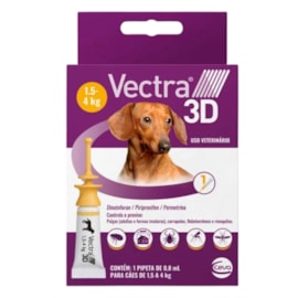 Antipulgas Vectra 3D Cães 1,5 A 4kg 1 Pipeta