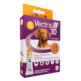 Antipulgas Vectra 3D Cães 1,5 A 4kg 3 Pipetas