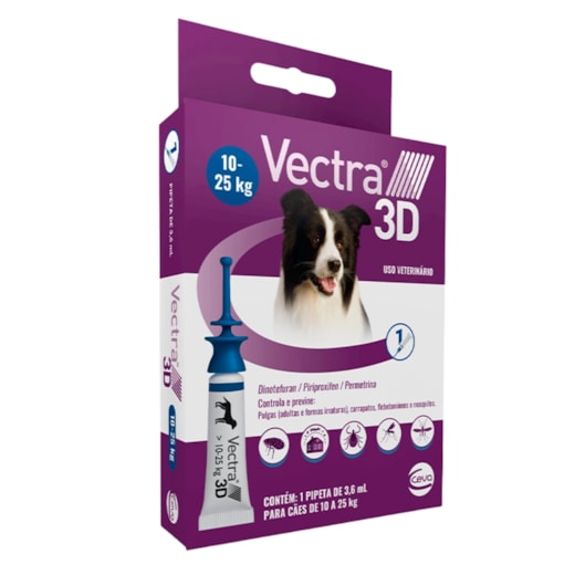 Antipulgas Vectra 3D Cães 10 A 25kg 1 Pipeta