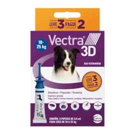 Antipulgas Vectra 3D Cães 10 A 25kg 3 Pipetas