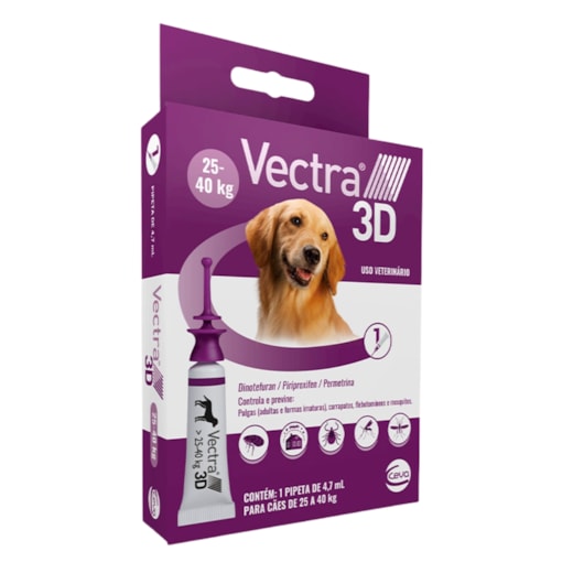 Antipulgas Vectra 3D Cães 25 A 40kg 1 Pipeta
