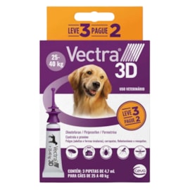 Antipulgas Vectra 3D Cães 25 A 40kg 3 Pipetas