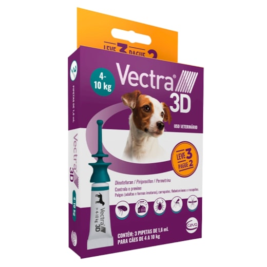 Antipulgas Vectra 3D Cães 4 A 10kg 3 Pipeta