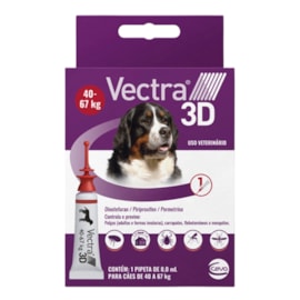 Antipulgas Vectra 3D Cães 40 A 67kg 1 Pipeta