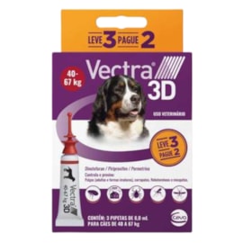 Antipulgas Vectra 3D Cães 40 A 67kg 3 Pipetas