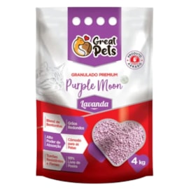 Areia Sanitária Bentonita Lavanda Roxa Great Pets 4kg