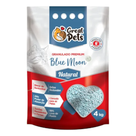 Areia Sanitária Bentonita Natural Azul Great Pets 4kg