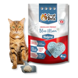 Areia Sanitária Bentonita Natural Azul Great Pets 4kg